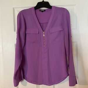 Express Purple Long-sleeve Top